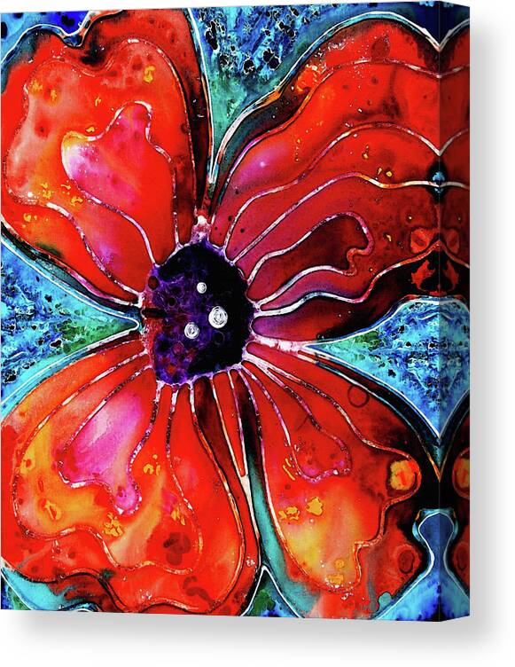 Poppy Canvas Print featuring the painting Bloom by Sharon Cummings