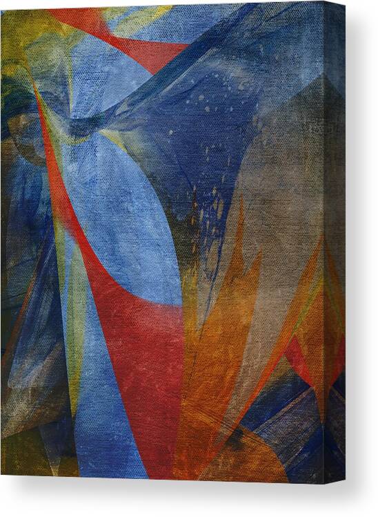 Modern Canvas Print featuring the painting Blue Abstract Shapes Modern by Itsonlythemoon
