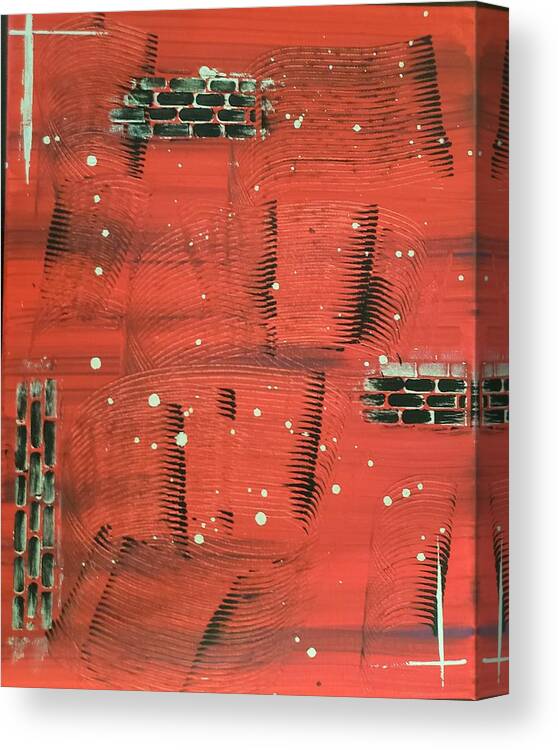  Canvas Print featuring the painting Bricks by Samantha Latterner