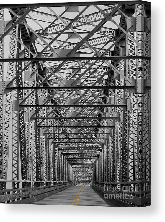 Studio Version Canvas Print featuring the photograph Bridge Over the Mississippi studio version by E B Schmidt