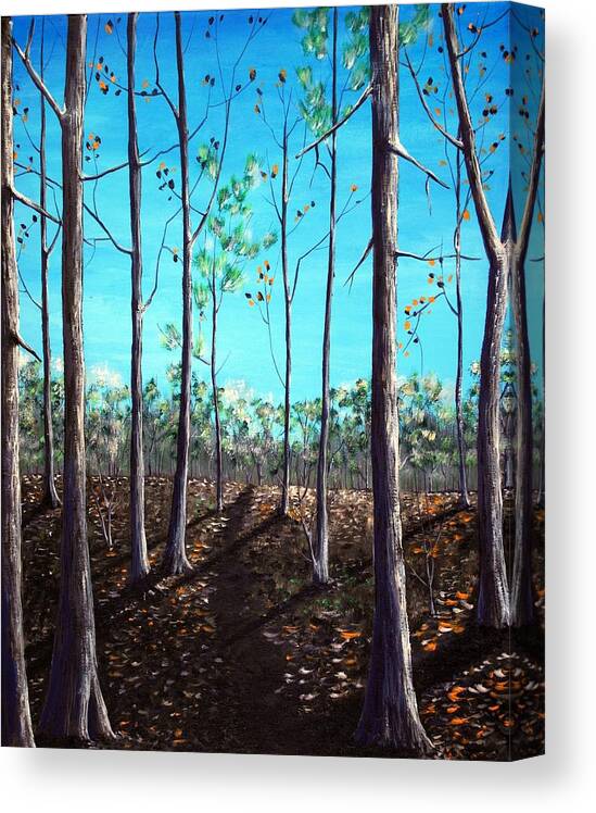 Landscape Canvas Print featuring the painting Bright Forest by Anastasiya Malakhova