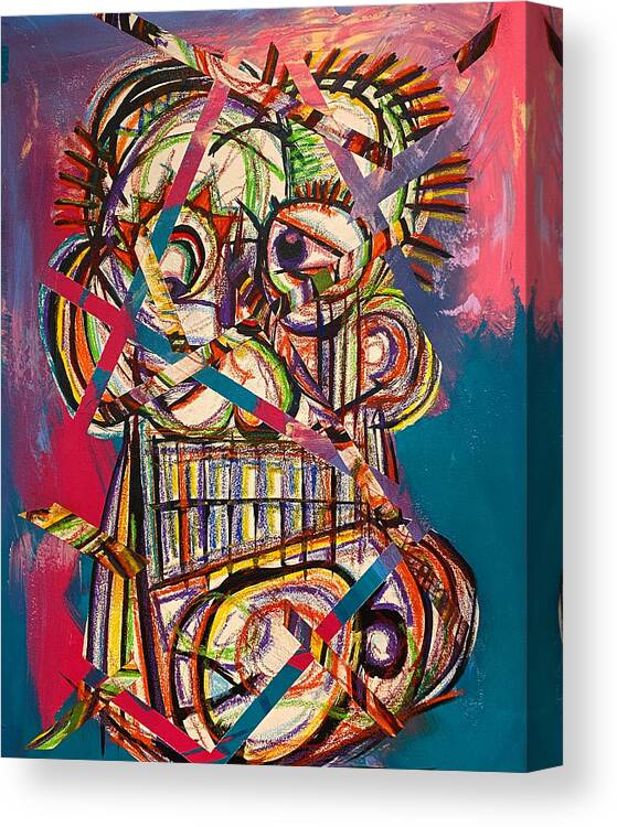 Abstract Expression Canvas Print featuring the mixed media Bumba Clod by Julius Hannah
