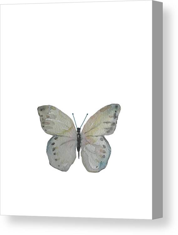 Butterfly Face Mask Canvas Print featuring the painting Butterfly Facemask by Luisa Millicent