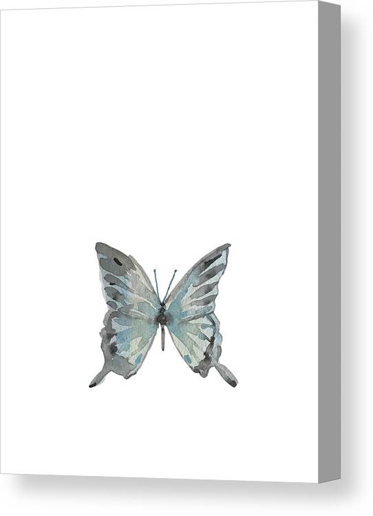 Butterfly Facemask Canvas Print featuring the painting Butterfly mask by Luisa Millicent