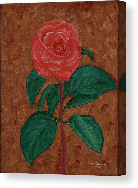 Flowers Canvas Print featuring the painting Camellia by Terry Frederick