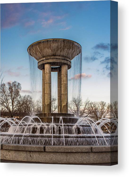 Fountain Canvas Print featuring the photograph Cary Fountain by Rick Nelson