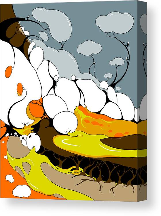 Climate Change Canvas Print featuring the digital art Cascade by Craig Tilley