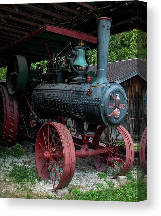 Case Canvas Print featuring the photograph Case 40 HP steam tractor by Flees Photos