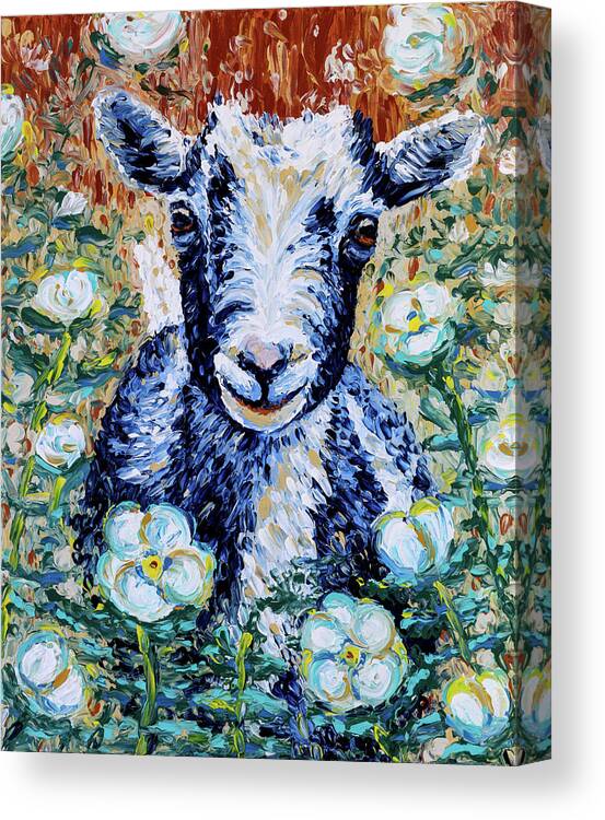 Goat Canvas Print featuring the painting Cassy by Bari Rhys