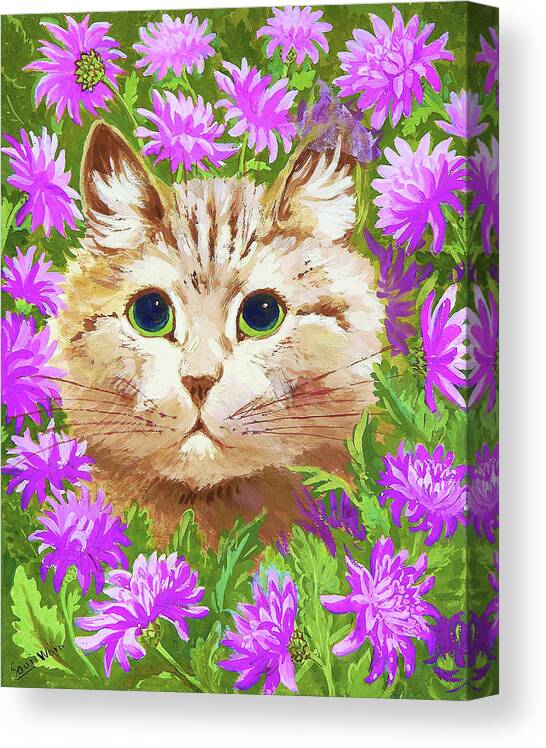 Flower Cat by Louis Wain Art Print