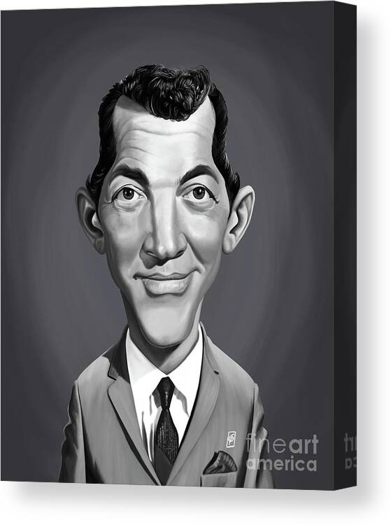 Illustration Canvas Print featuring the digital art Celebrity Sunday - Dean Martin by Rob Snow