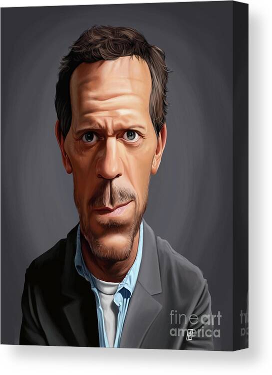 Illustration Canvas Print featuring the digital art Celebrity Sunday - Hugh Laurie by Rob Snow