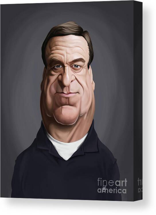 Illustration Canvas Print featuring the digital art Celebrity Sunday - John Goodman by Rob Snow