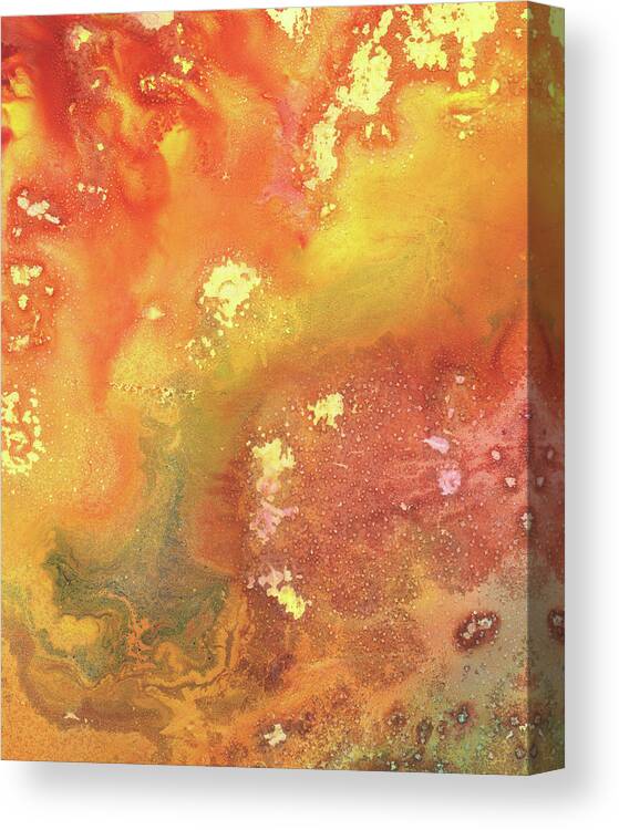 Abstract Canvas Print featuring the painting Celestial Breeze Synergy Of Crystal And Abstract Watercolor Decor I by Irina Sztukowski