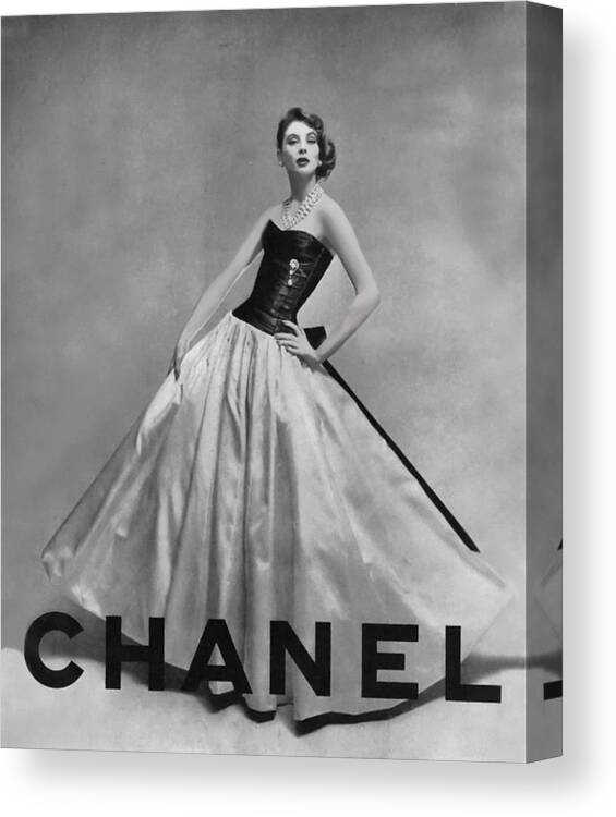 Chanel Couture Gown 1956 Oil Pastel Remastered Canvas Print / Canvas Art by Sandi  OReilly - Pixels Canvas Prints