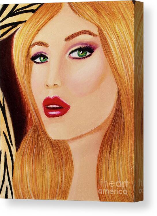 Fine Art Canvas Print featuring the mixed media Chelsea Girl Tigress by Dorothy Lee