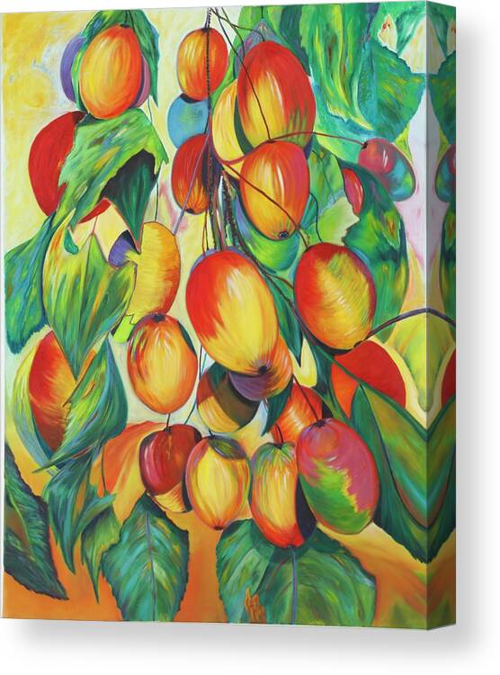 Red Canvas Print featuring the painting Cherries by Dorsey Northrup