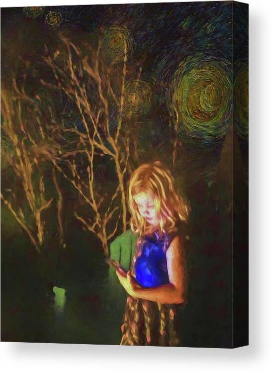 Cheryl Canvas Print featuring the photograph Cheryl Grand Child Starry Night by Michael Thomas