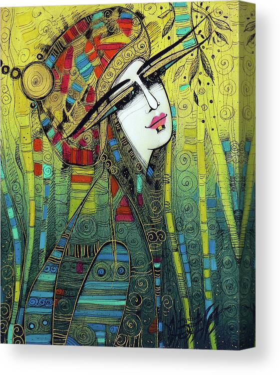 Albena Canvas Print featuring the painting China girl by Albena Vatcheva
