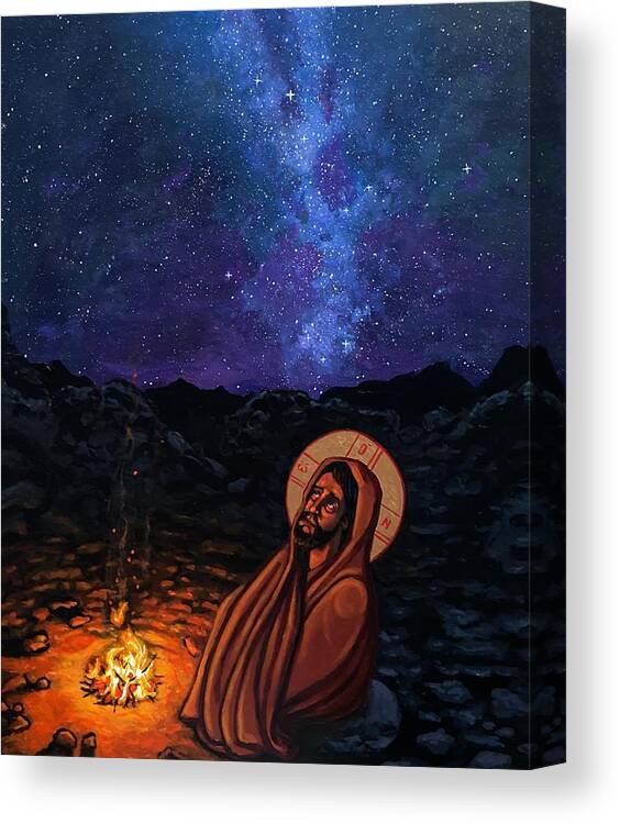 Canvas Print featuring the painting Christ in the Wilderness by Kelly Latimore