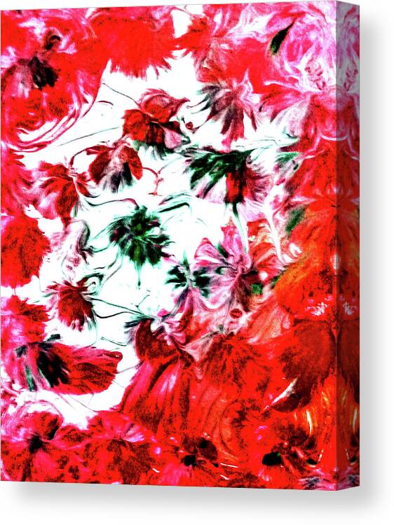 Christmas Canvas Print featuring the painting Christmas Floral by Anna Adams