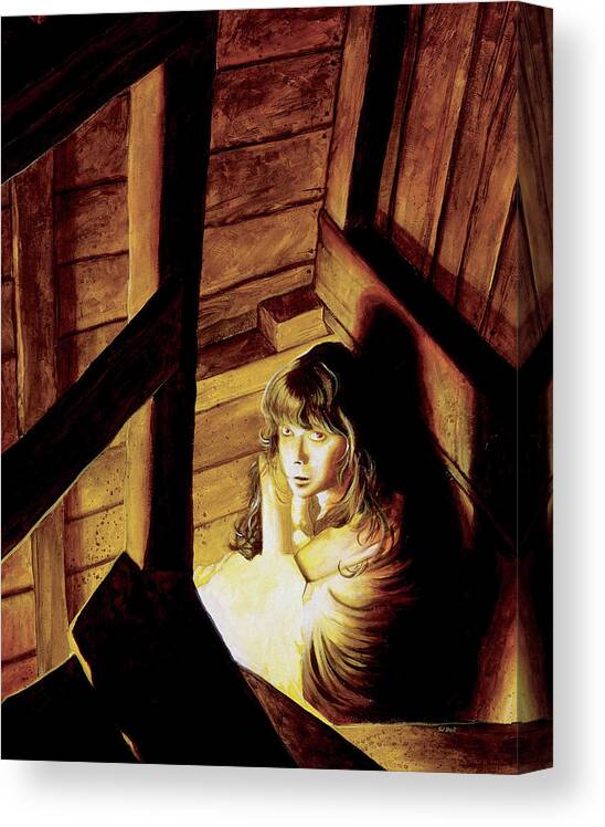 Gothic Canvas Print featuring the painting Christyne by Sv Bell