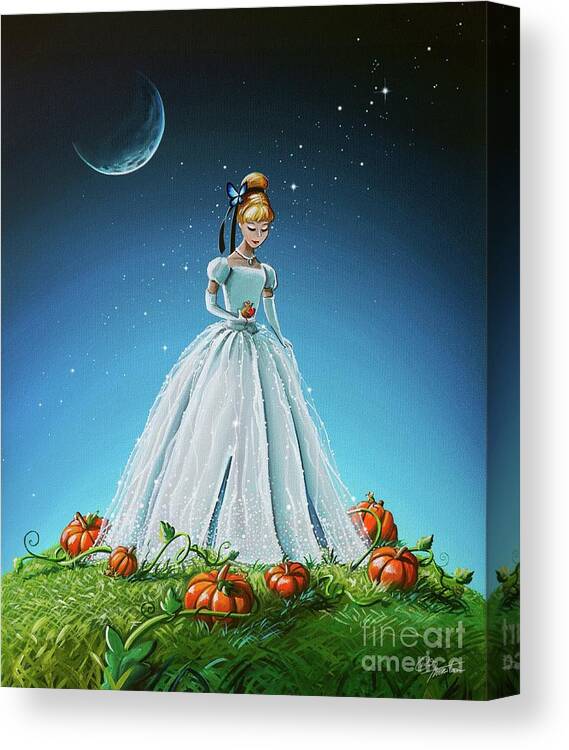 Cinderella Canvas Print featuring the painting Cinderella by Cindy Thornton