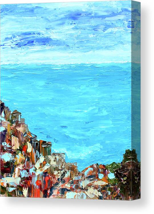 Landscape Canvas Print featuring the painting Cinque Terre 2 by Teresa Moerer