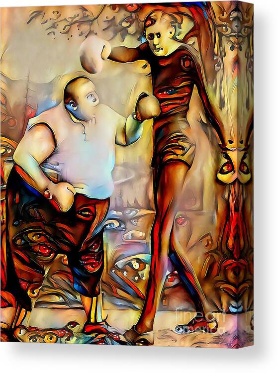 Wingsdomain Canvas Print featuring the photograph Circus Freak Show Boxers 20200424 by Wingsdomain Art and Photography