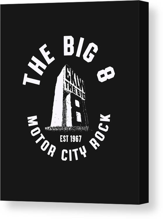 Cklw Thebig8 Radio Canvas Print featuring the digital art CKLW The Big 8 Motor City Rock white by Thomas Leparskas