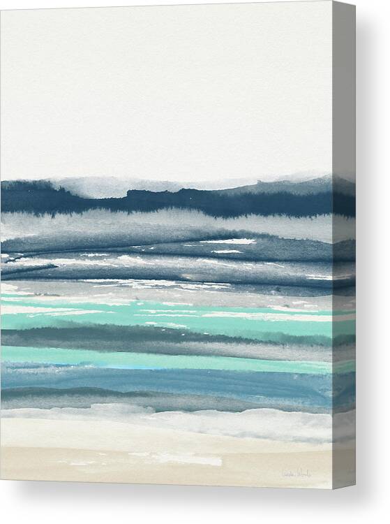 Abstract Canvas Print featuring the painting Coastal Calm Water 2- Art by Linda Woods by Linda Woods