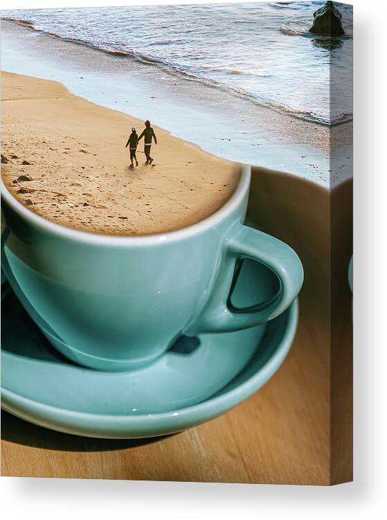 Beach Canvas Print featuring the digital art Coffee Beach by Swissgo4design