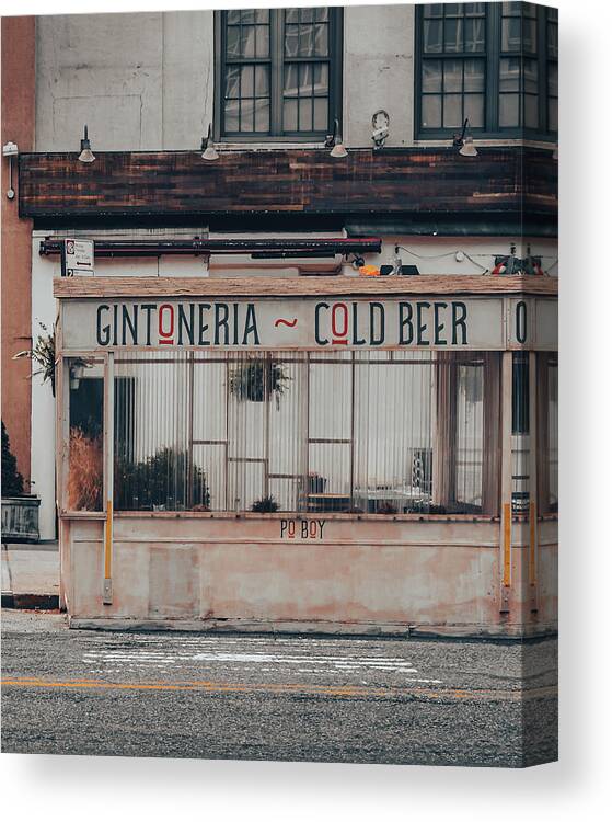 Street Scene Canvas Print featuring the photograph Cold Beer by Steve Stanger