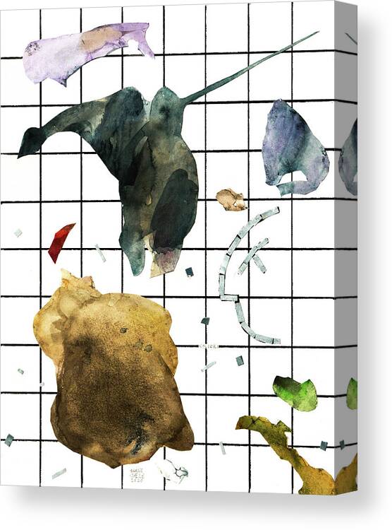 Cut Outs Canvas Print featuring the mixed media Colibri by Hans Egil Saele