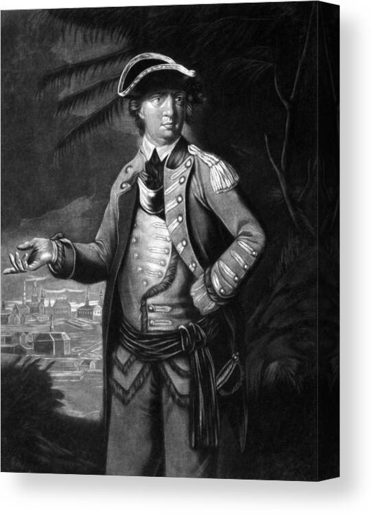 Benedict Arnold Canvas Print featuring the drawing Colonel Benedict Arnold by War Is Hell Store