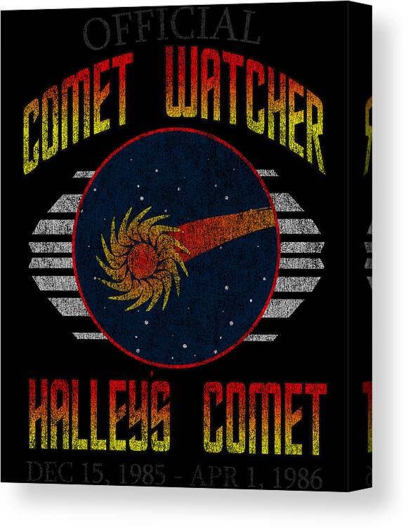 Funny Canvas Print featuring the digital art Comet Watcher Retro by Flippin Sweet Gear