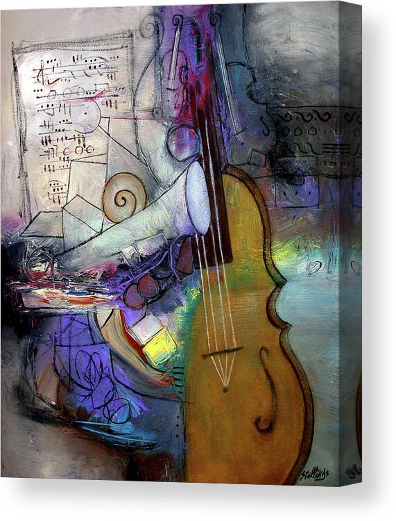 Music Canvas Print featuring the painting Composing For Spring by Jim Stallings