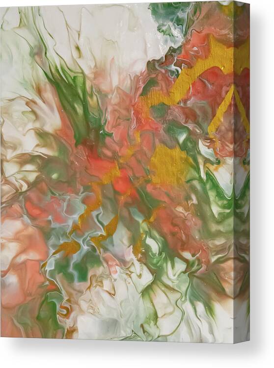 Pour Canvas Print featuring the mixed media Coral 2 by Aimee Bruno