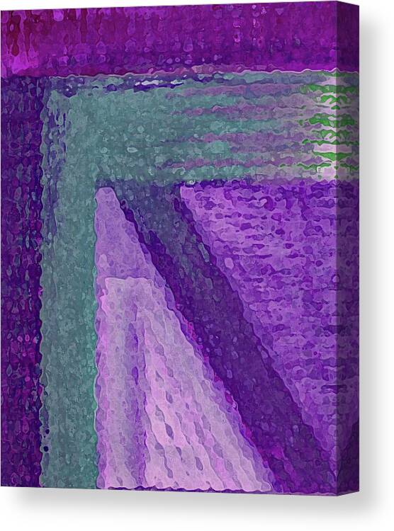 Pink Canvas Print featuring the painting Corner Pink and Purple art print by artist Cori Carroll by Corinne Carroll