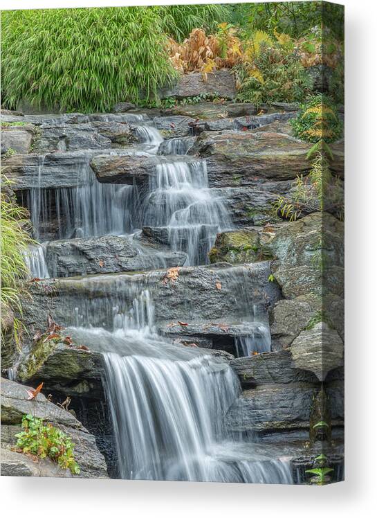 Bronx Botanical Gardens Canvas Print featuring the photograph Creamy Water Fall by Cate Franklyn