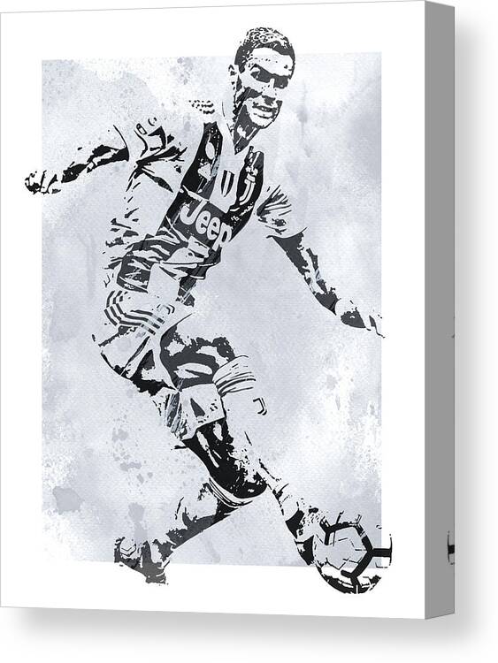 Cristiano Ronaldo Juventus Watercolor Strokes Pixel Art 1 Canvas Print /  Canvas Art by Joe Hamilton - Pixels Canvas Prints