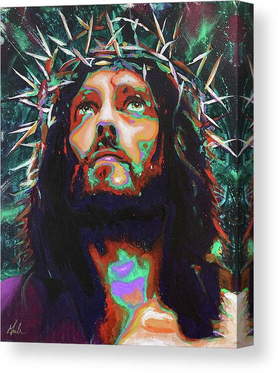 Jesus Christ Canvas Print featuring the painting Crowning of Christ by Steve Gamba