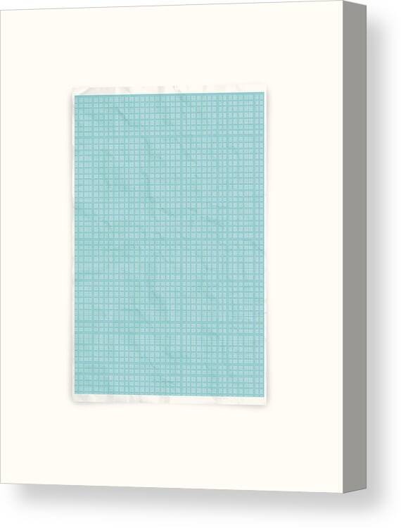 White Background Canvas Print featuring the drawing Crumpled graph paper by Bgblue