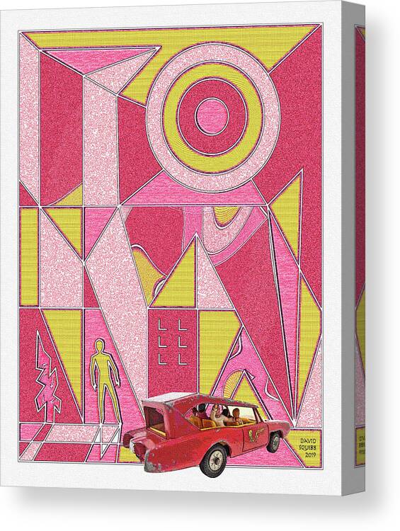 Cultcars Canvas Print featuring the digital art CultCars / Hey Hey by David Squibb