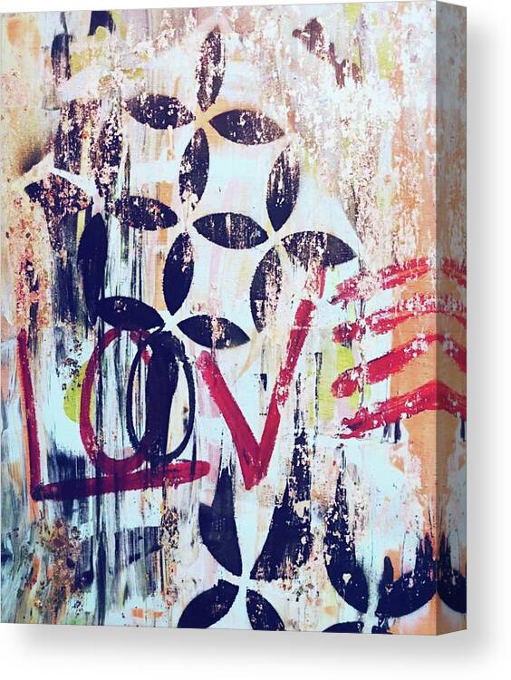Love Canvas Print featuring the painting Damaged personal truth by Jayime Jean