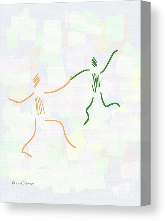 Dancers Canvas Print featuring the digital art Dancers by Kae Cheatham