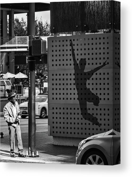 B&w Canvas Print featuring the photograph Dancing On The Inside by Mike Schaffner