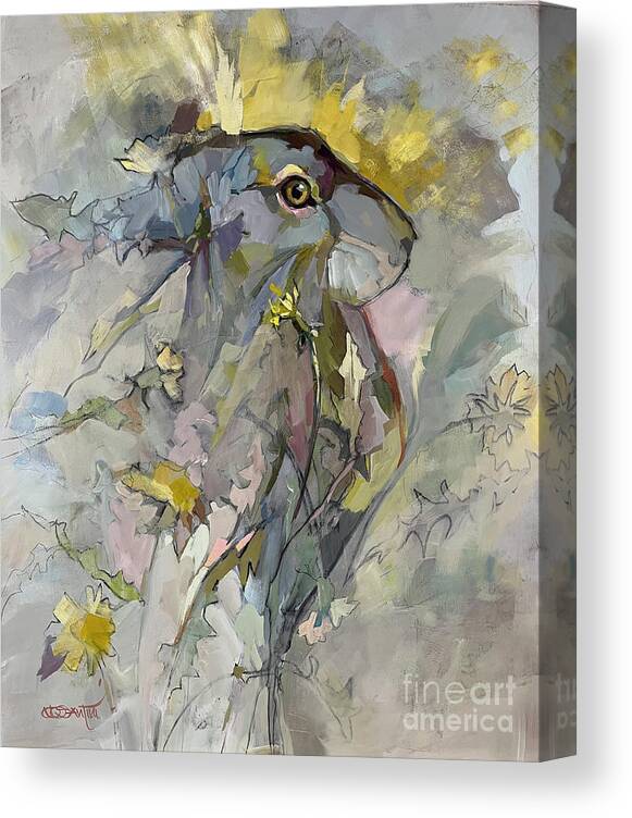 Hare Canvas Print featuring the painting Dandelion by Kimberly Santini