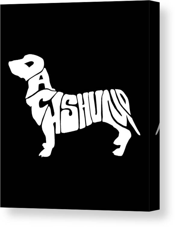 Daschshund T-shirt Canvas Print featuring the digital art Daschshund Gift for Daschund Owners by Caterina Christakos