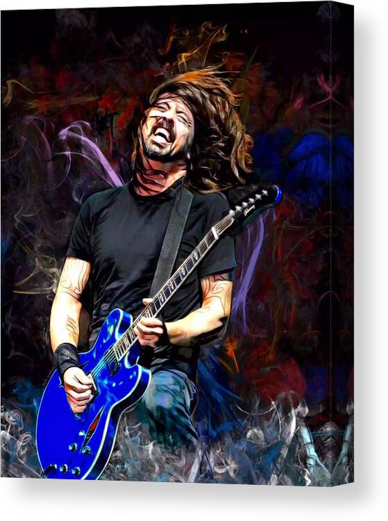 David Grohl Canvas Print featuring the digital art Dave Grohl by Scott Wallace Digital Designs